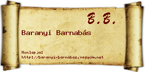 Baranyi Barnabás névjegykártya