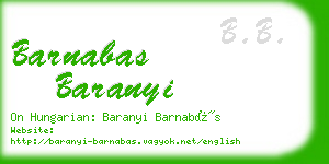 barnabas baranyi business card